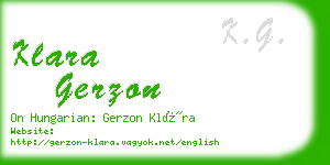 klara gerzon business card